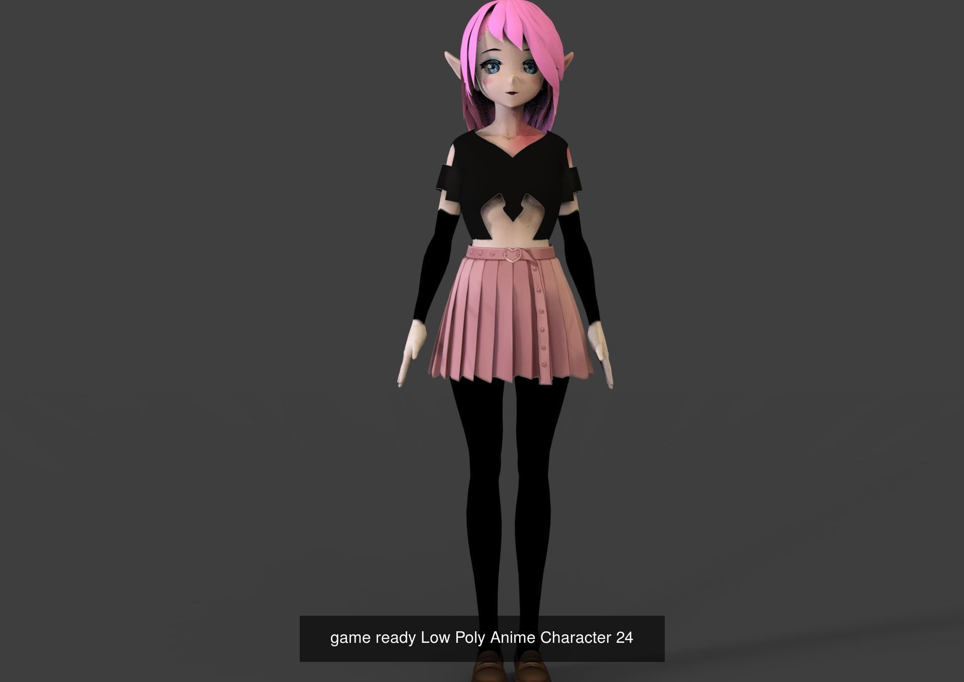 3 Anime Low Poly Characters TPack 17 3D Model Collection_2