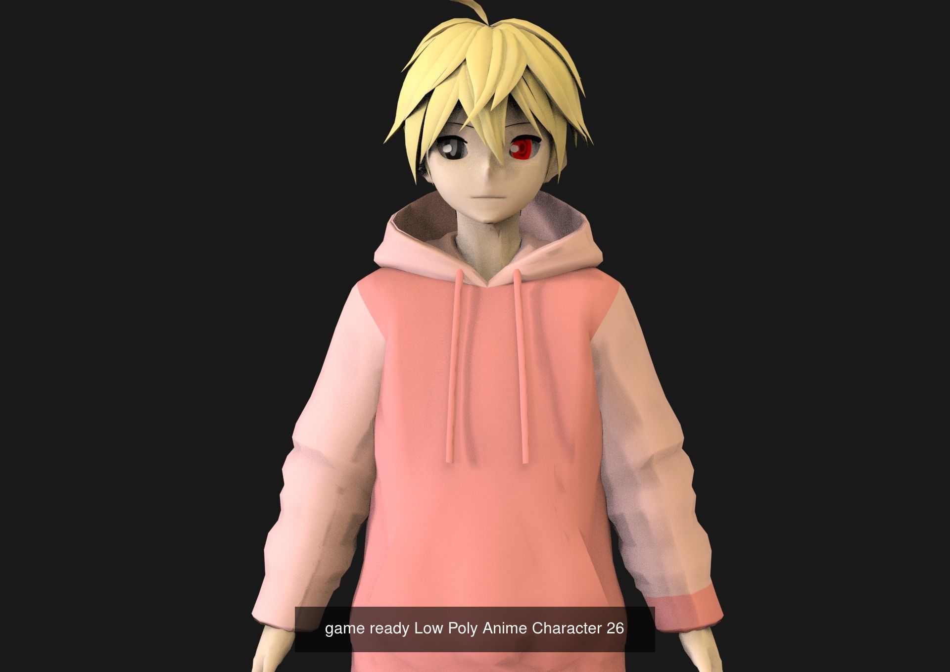 3 Anime Low Poly Characters TPack 17 3D Model Collection_3