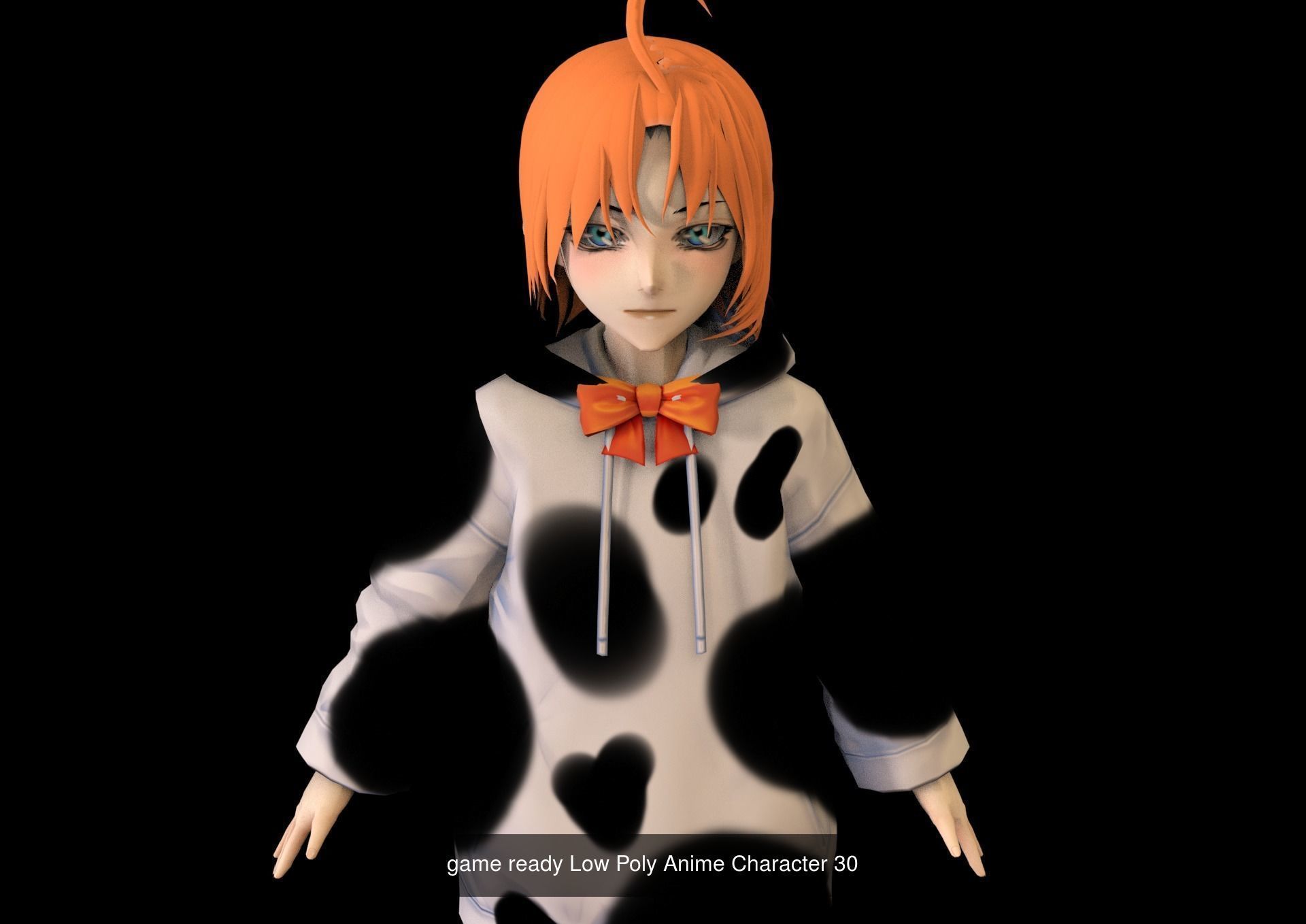 3 Anime Low Poly Characters TPack 17 3D Model Collection_4