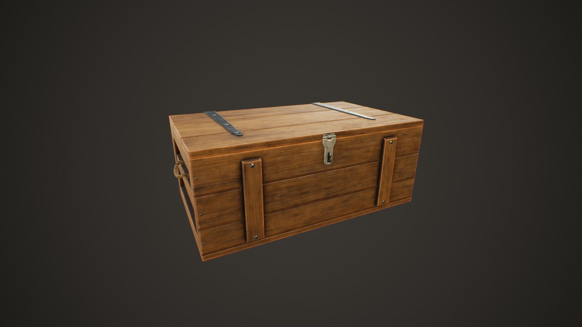 Medieval Treasure Chest - Wooden Chest VI Low-poly 3D model_2