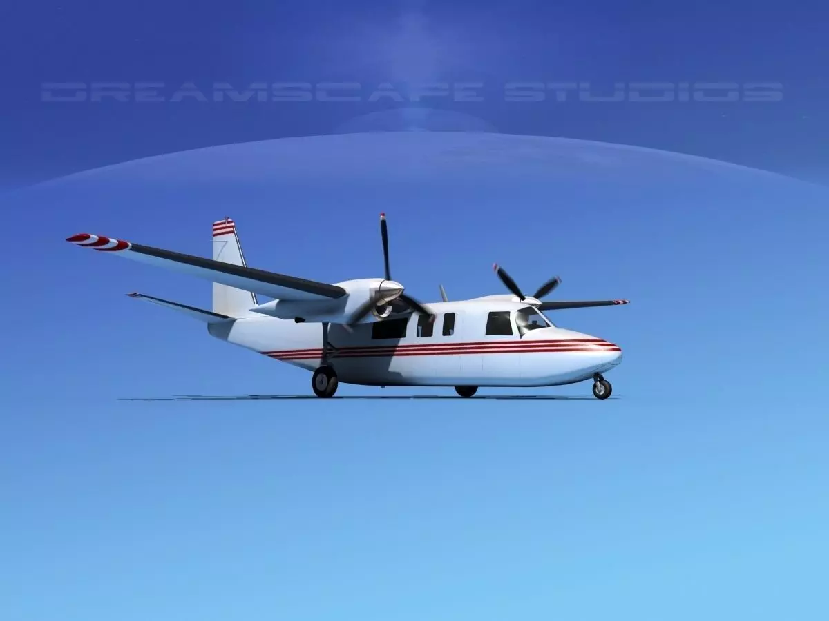 Rockwell Turbo Commander 690 V05 3D model