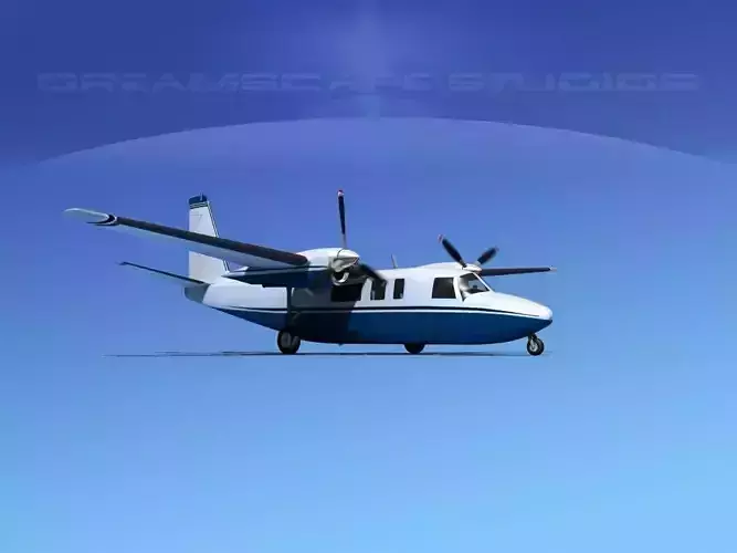 Rockwell Turbo Commander 690 V09 3D model