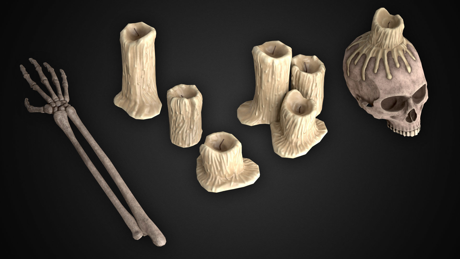 Cemetery  PBR pack Low-poly 3D model_2