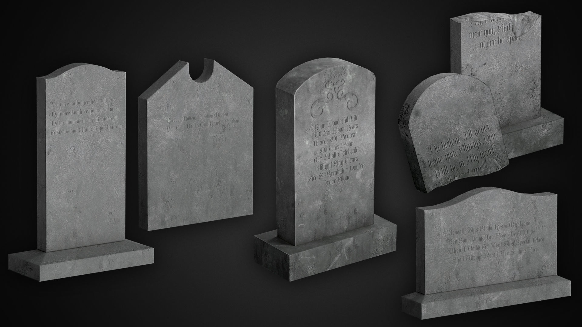 Cemetery  PBR pack Low-poly 3D model_11