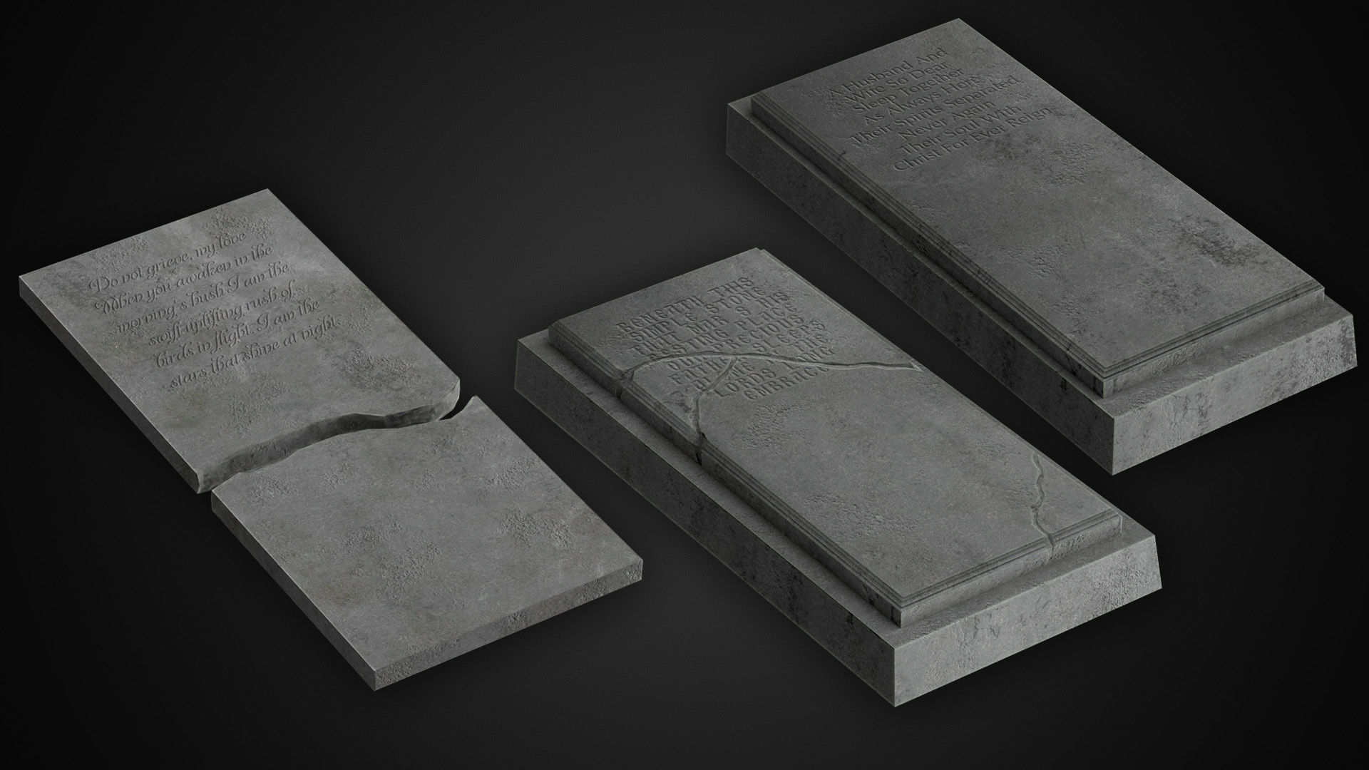 Cemetery  PBR pack Low-poly 3D model_7