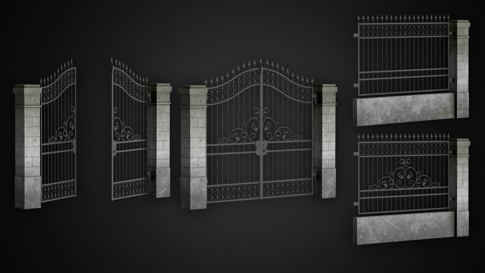 Cemetery  PBR pack Low-poly 3D model_10