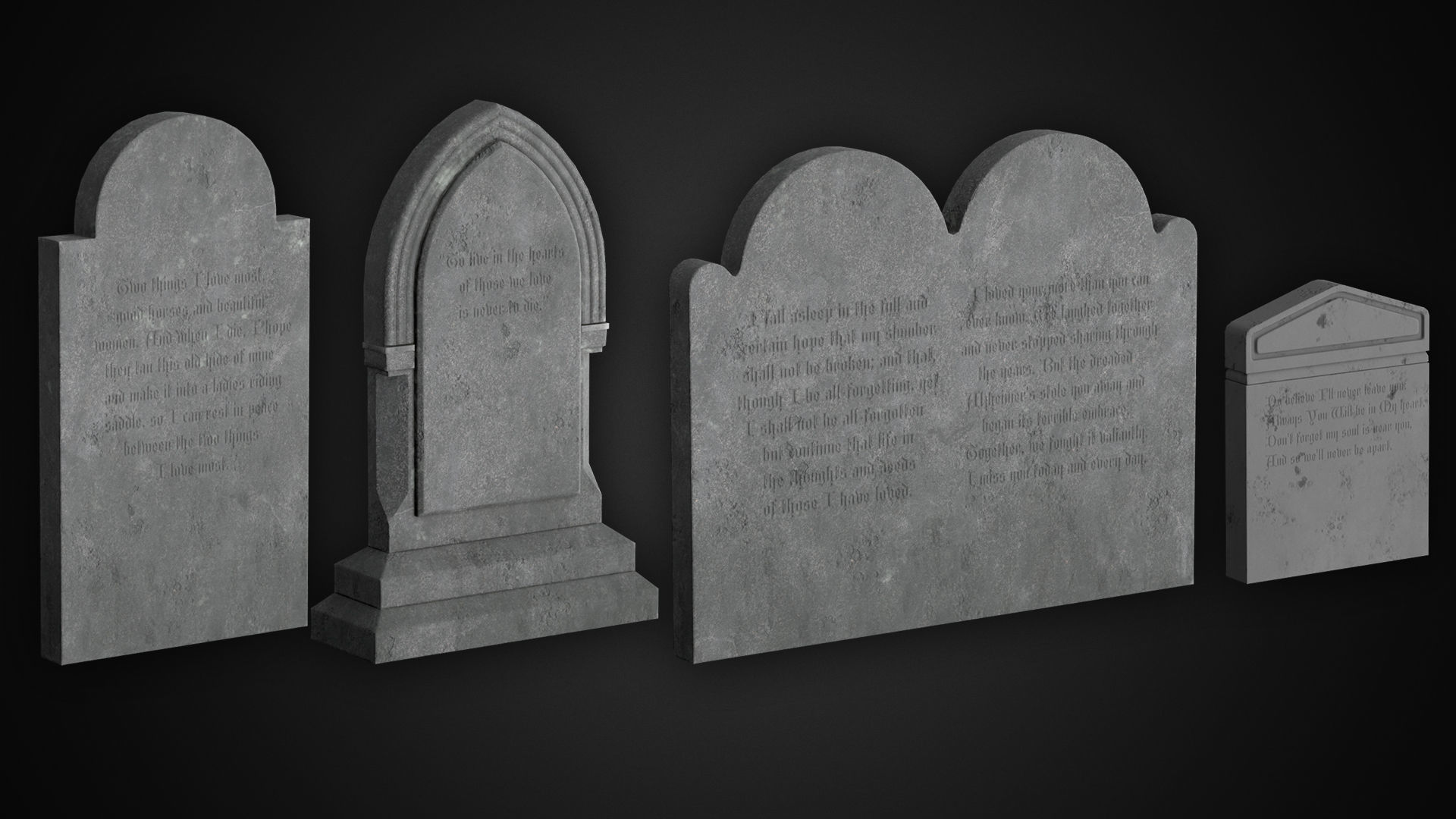 Cemetery  PBR pack Low-poly 3D model_3