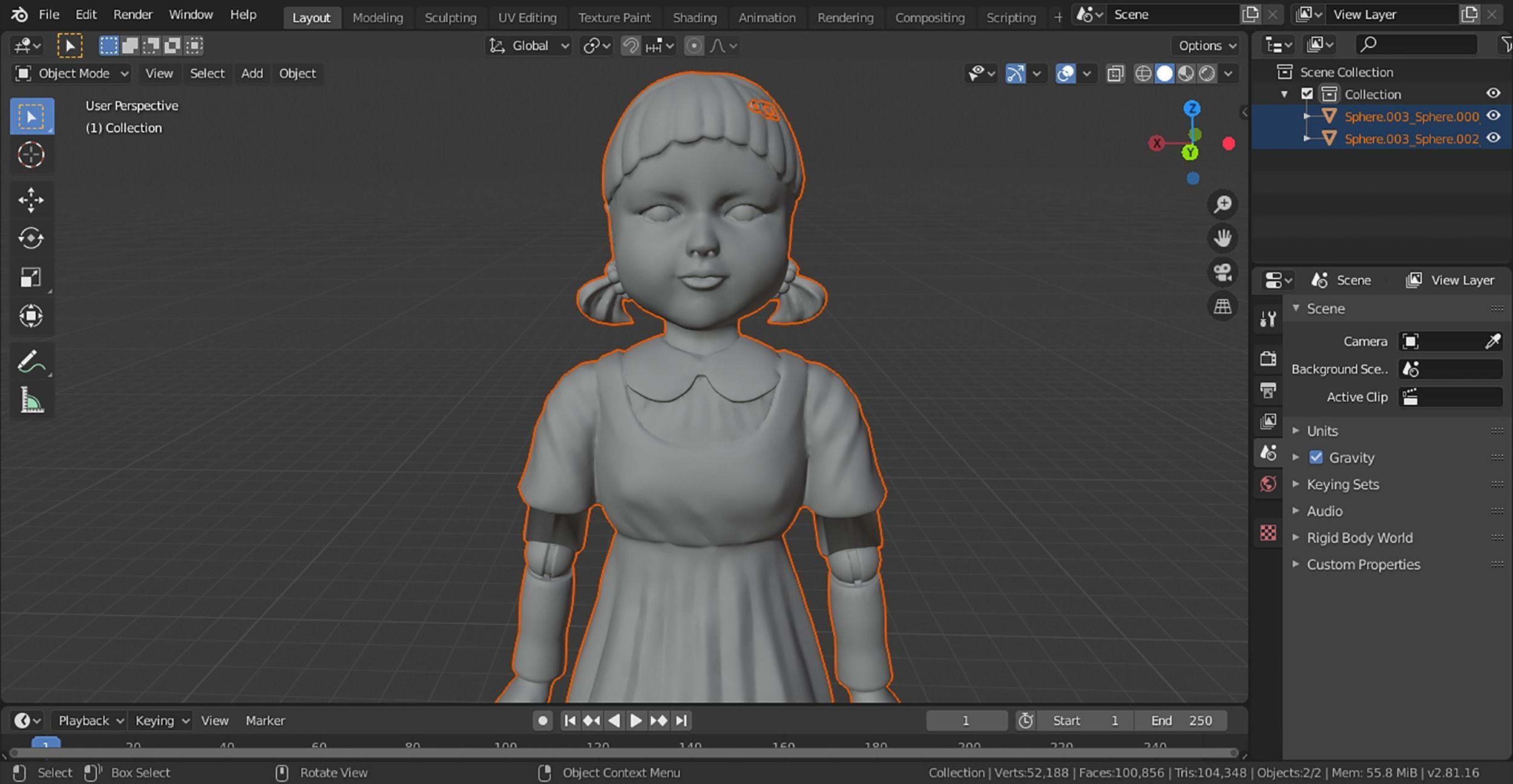 3D model Squid Game Doll Low-poly 3D model_9