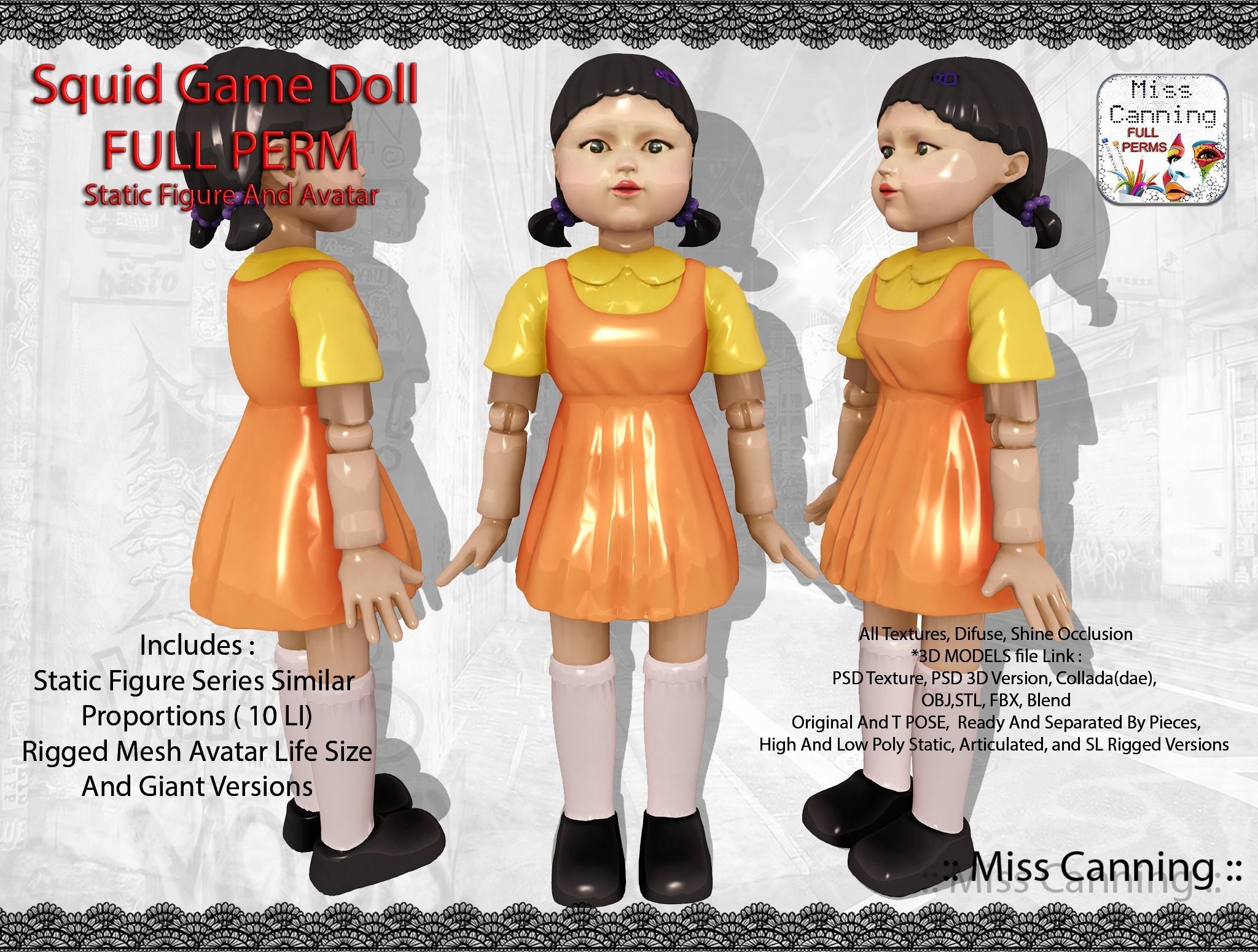 3D model Squid Game Doll Low-poly 3D model_11