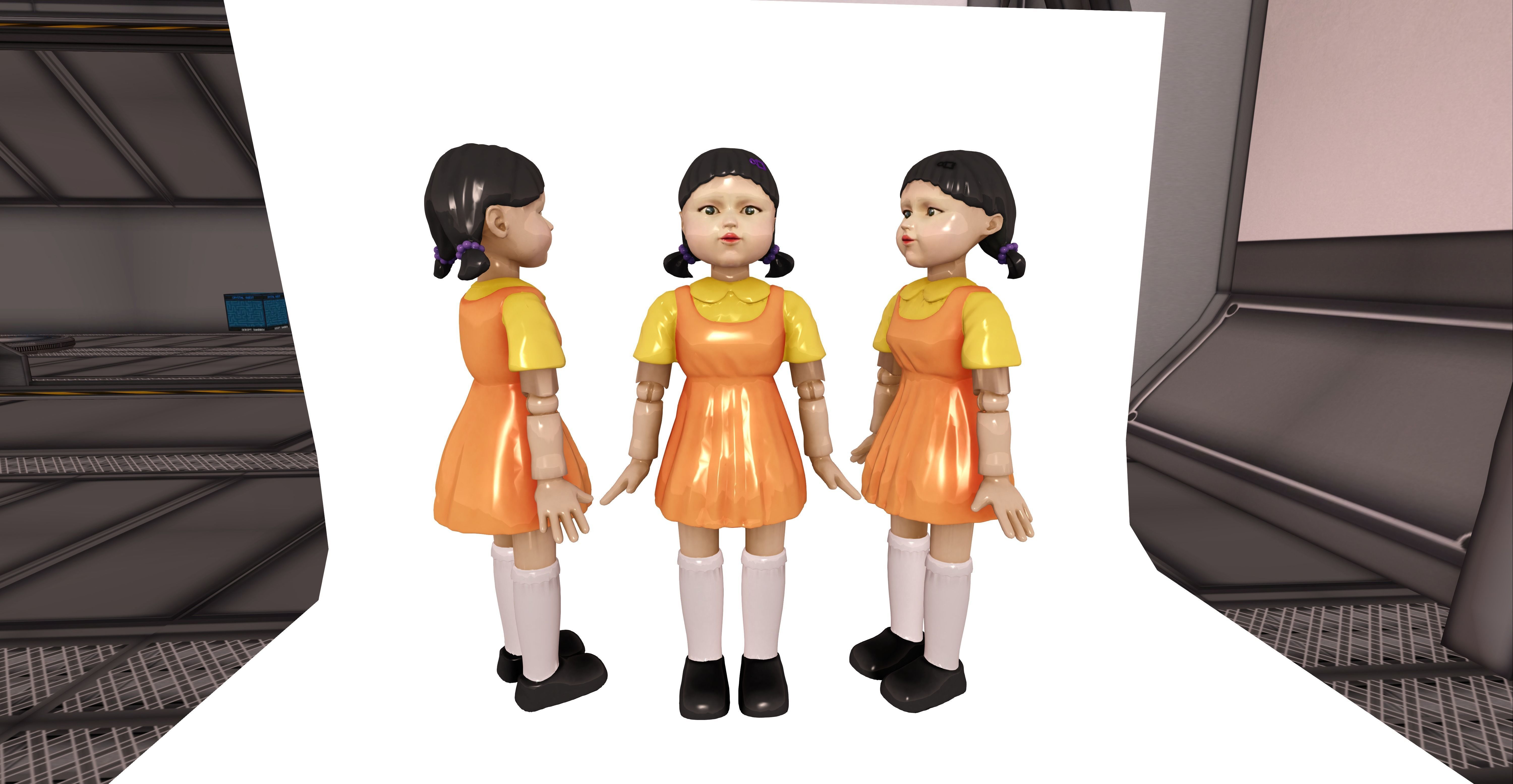 3D model Squid Game Doll Low-poly 3D model_2