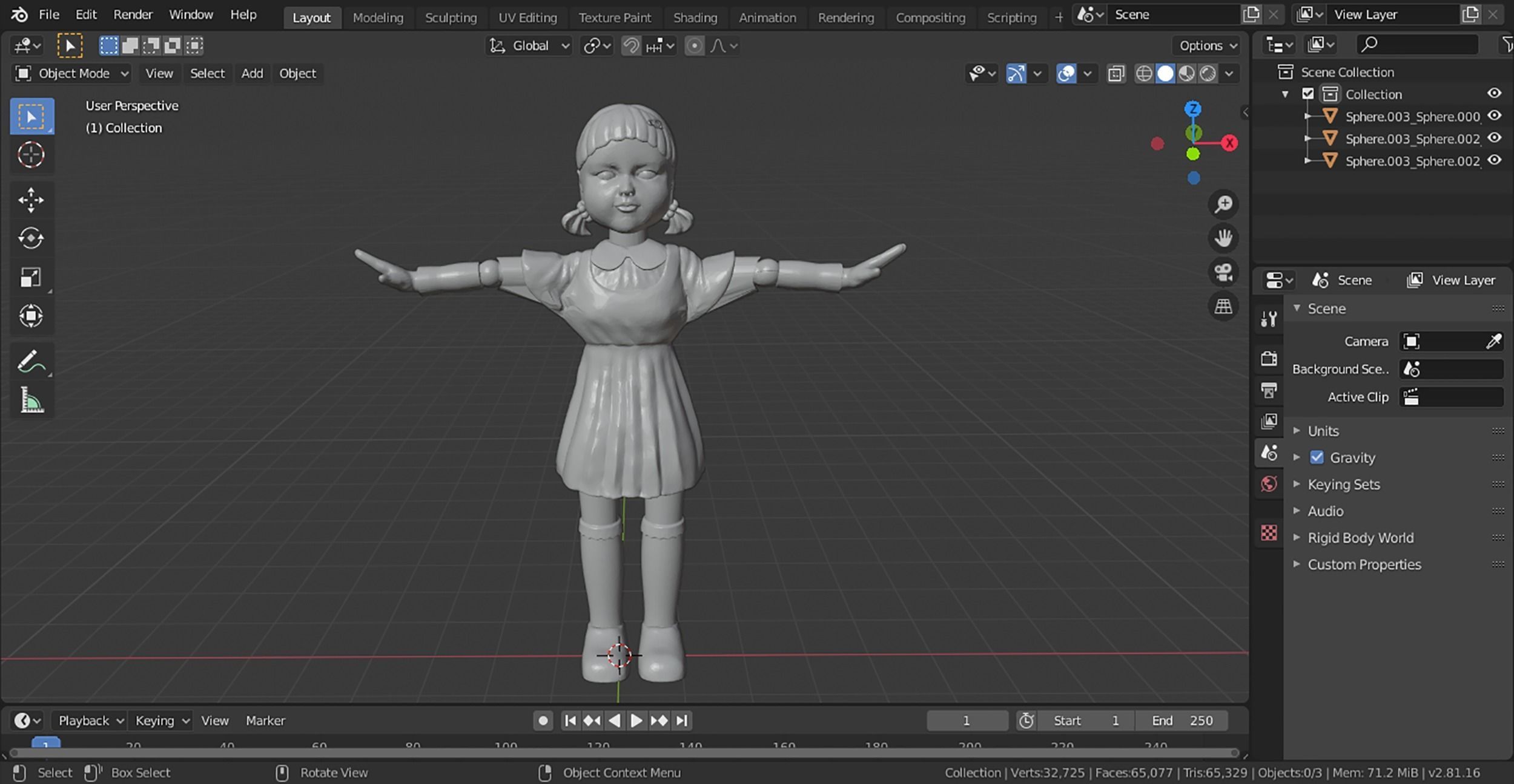 3D model Squid Game Doll Low-poly 3D model_10