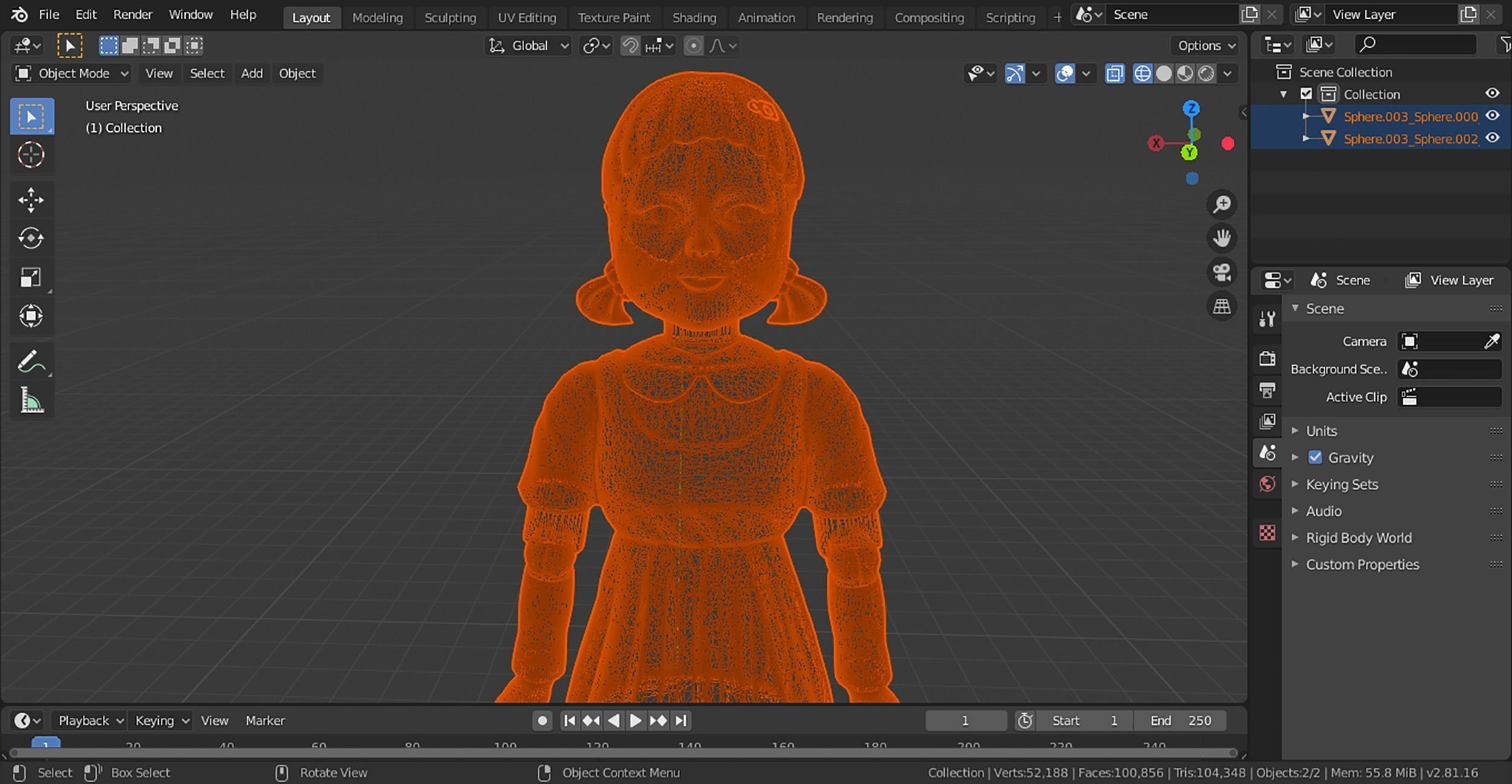3D model Squid Game Doll Low-poly 3D model_8