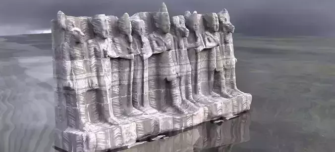 Egyptian Statues Lined up