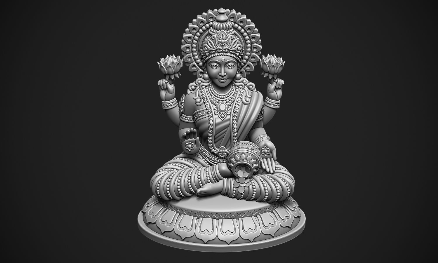 Laxmi Jee idol 3D print model_10