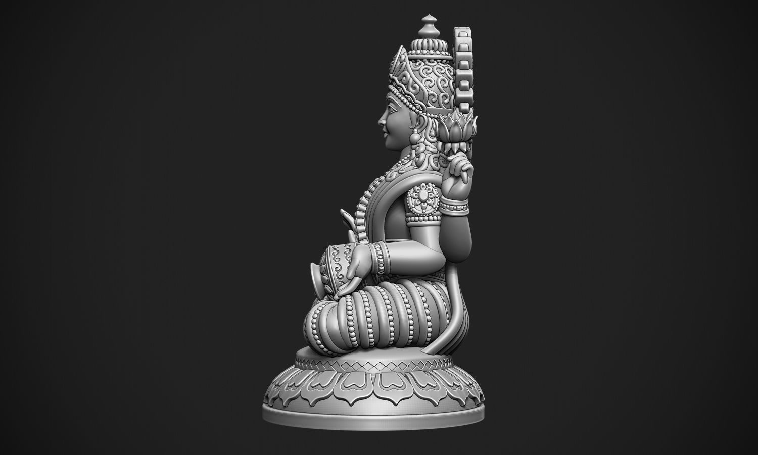 Laxmi Jee idol 3D print model_6