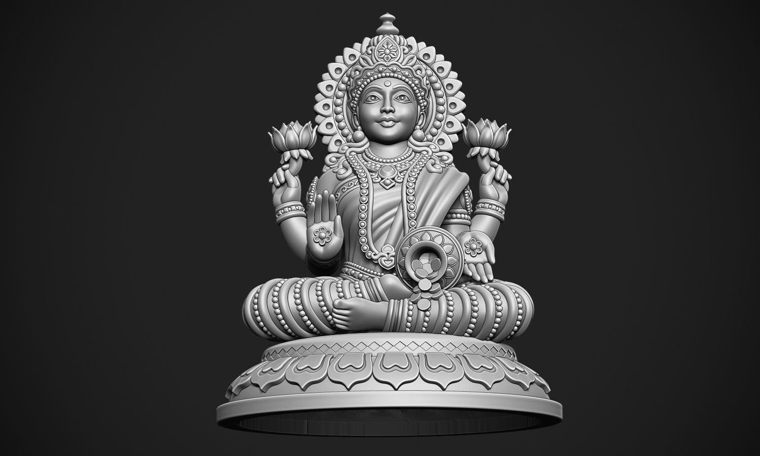 Laxmi Jee idol 3D print model_9