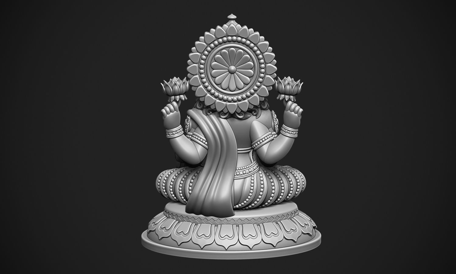 Laxmi Jee idol 3D print model_8