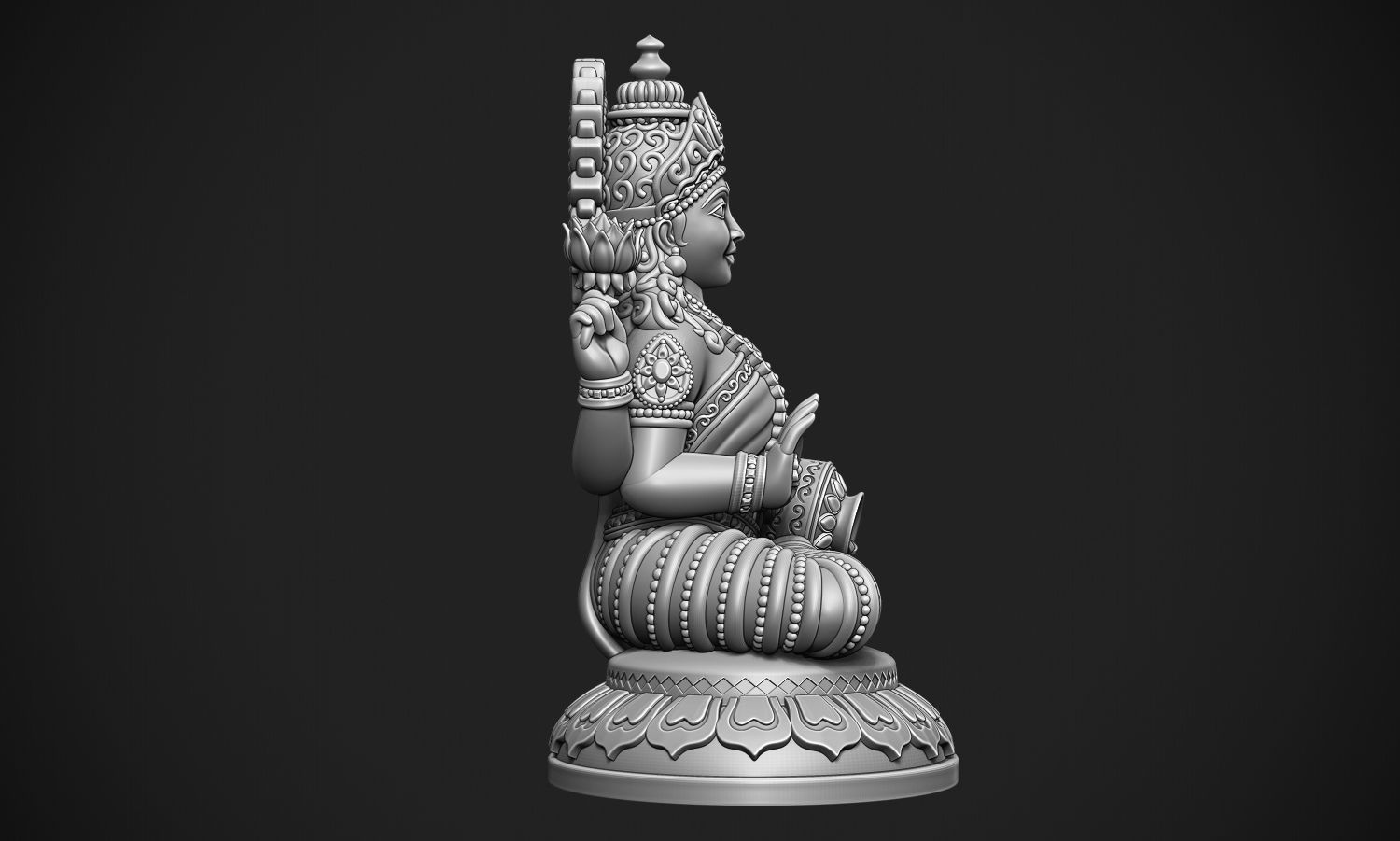 Laxmi Jee idol 3D print model_7