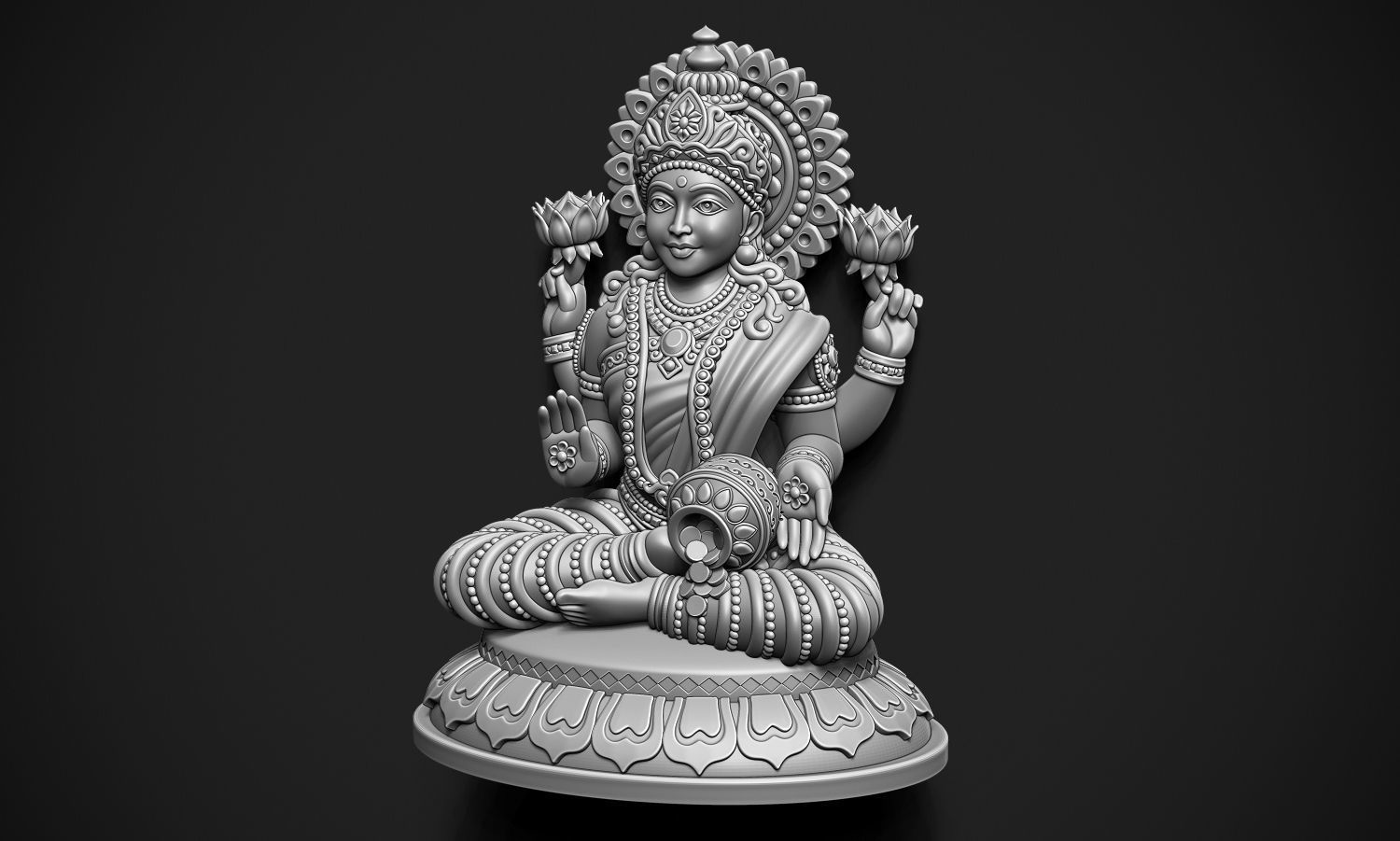 Laxmi Jee idol 3D print model_12
