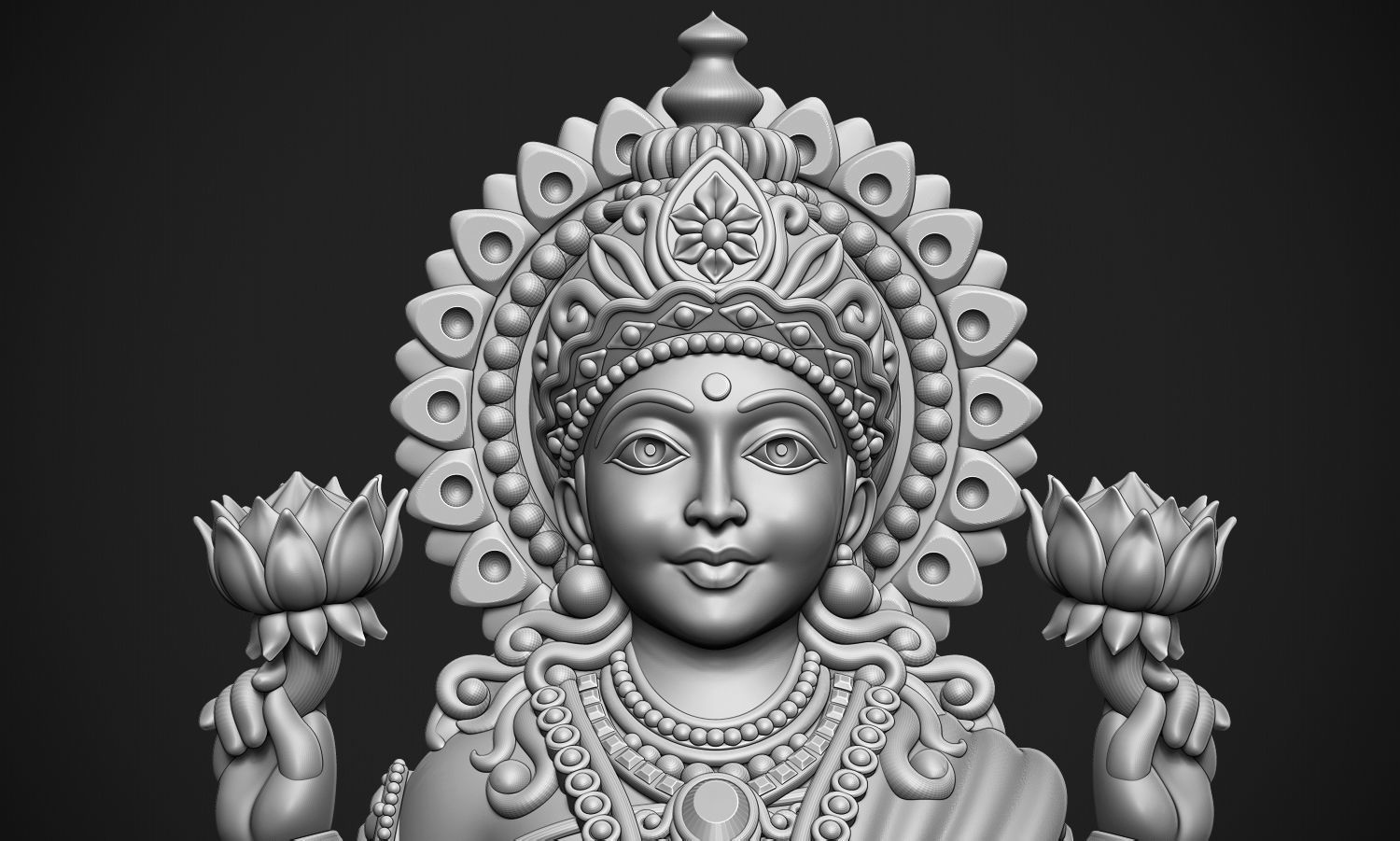 Laxmi Jee idol 3D print model_3