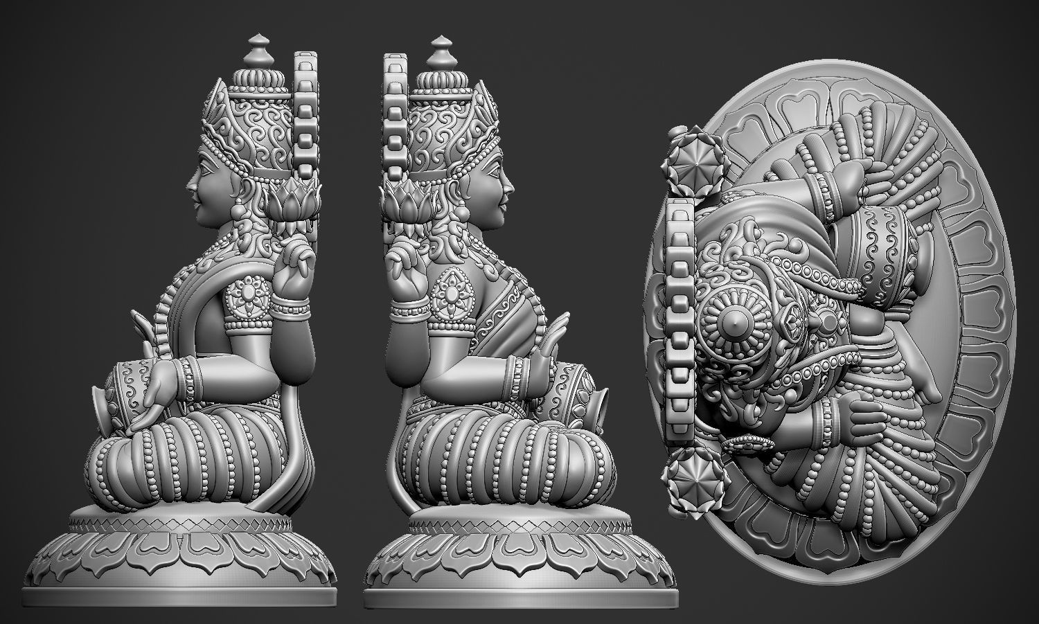 Laxmi Jee idol 3D print model_14