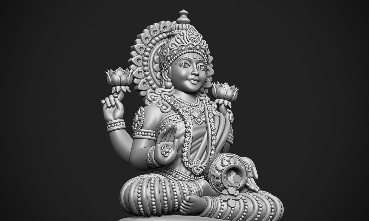 Laxmi Jee idol 3D print model_2