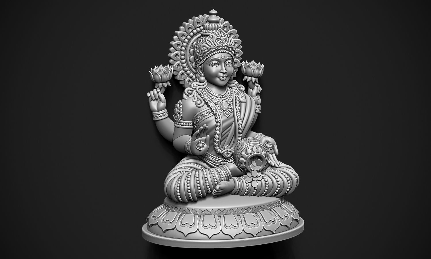 Laxmi Jee idol 3D print model_11