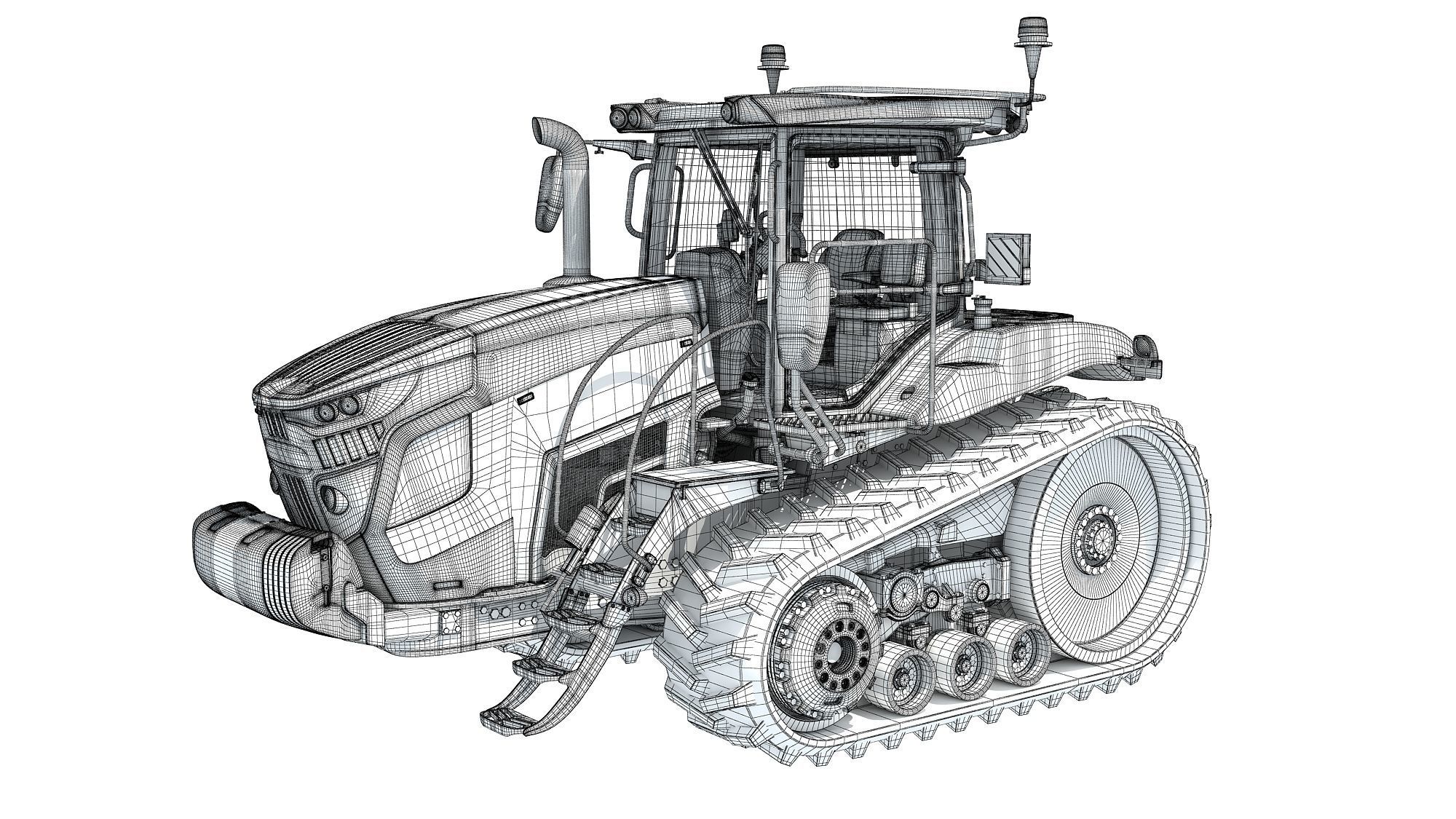 Two Track Tractor 3D model_17