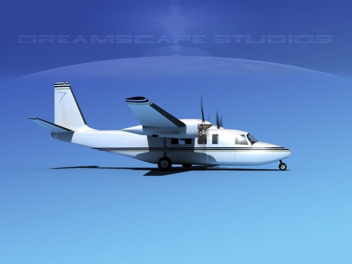 Rockwell Turbo Commander 690 V18 3D model_1