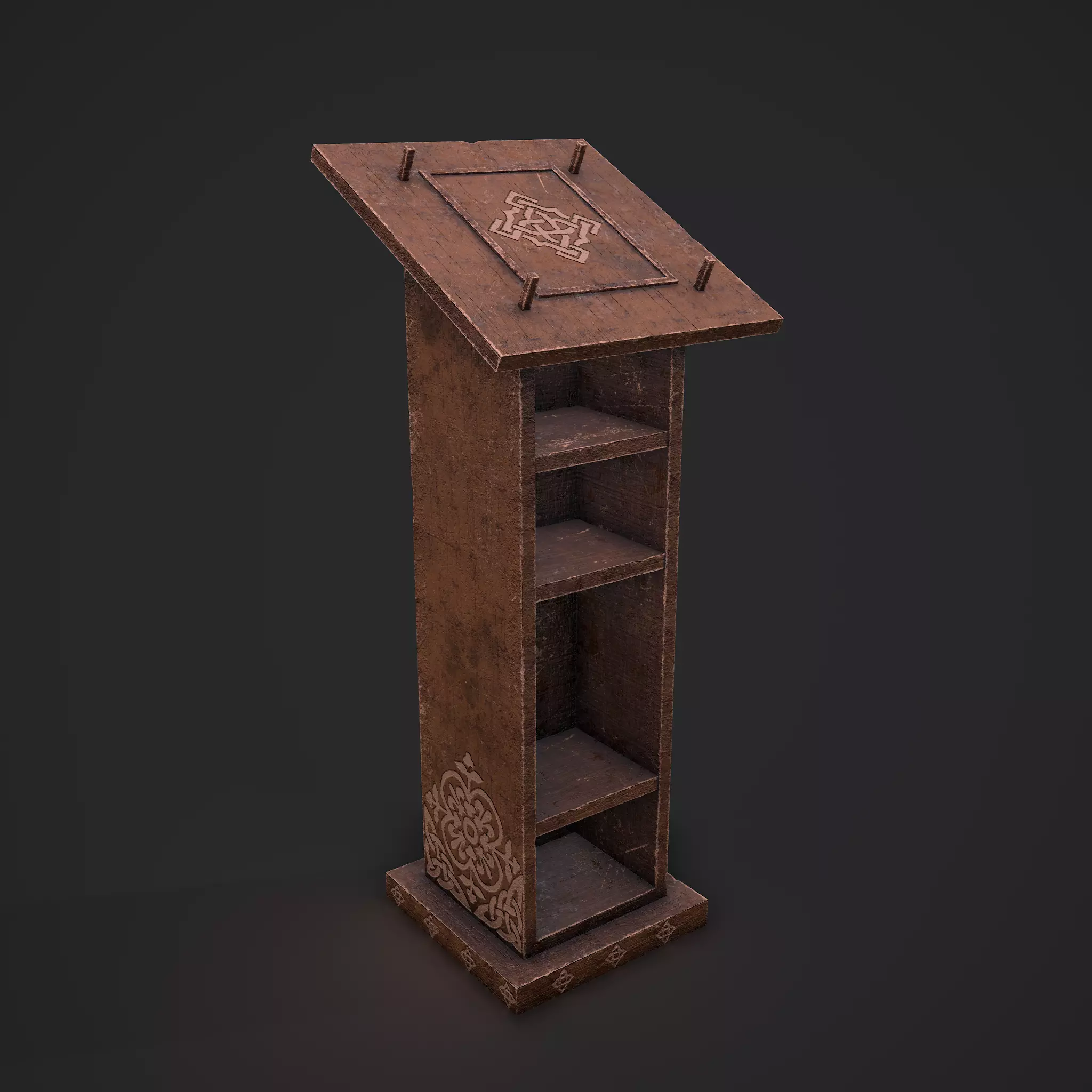 Elegant Lecture Stand Low-poly 3D model