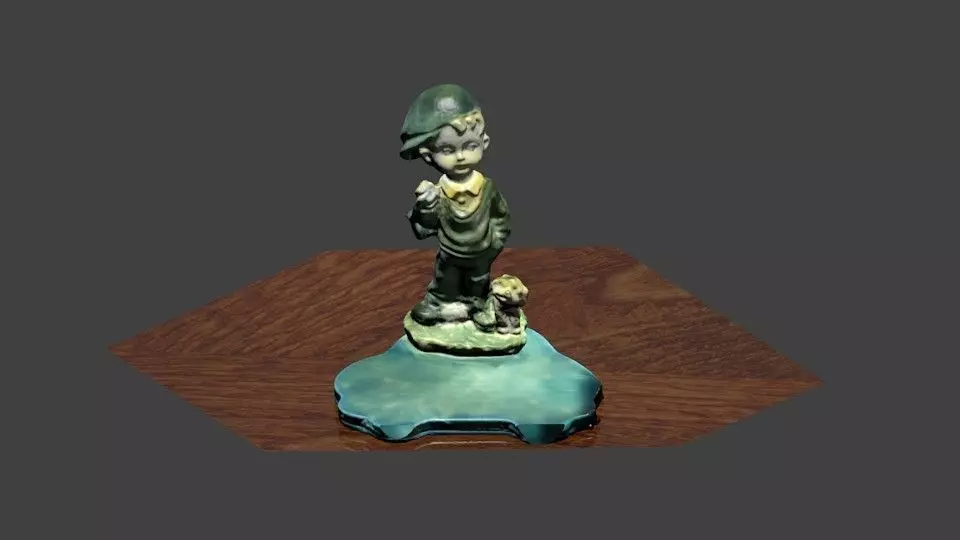 Boy dog adornment souvenir 3D print model
