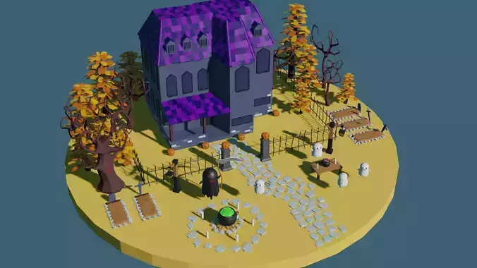 Low Poly Halloween 3D model