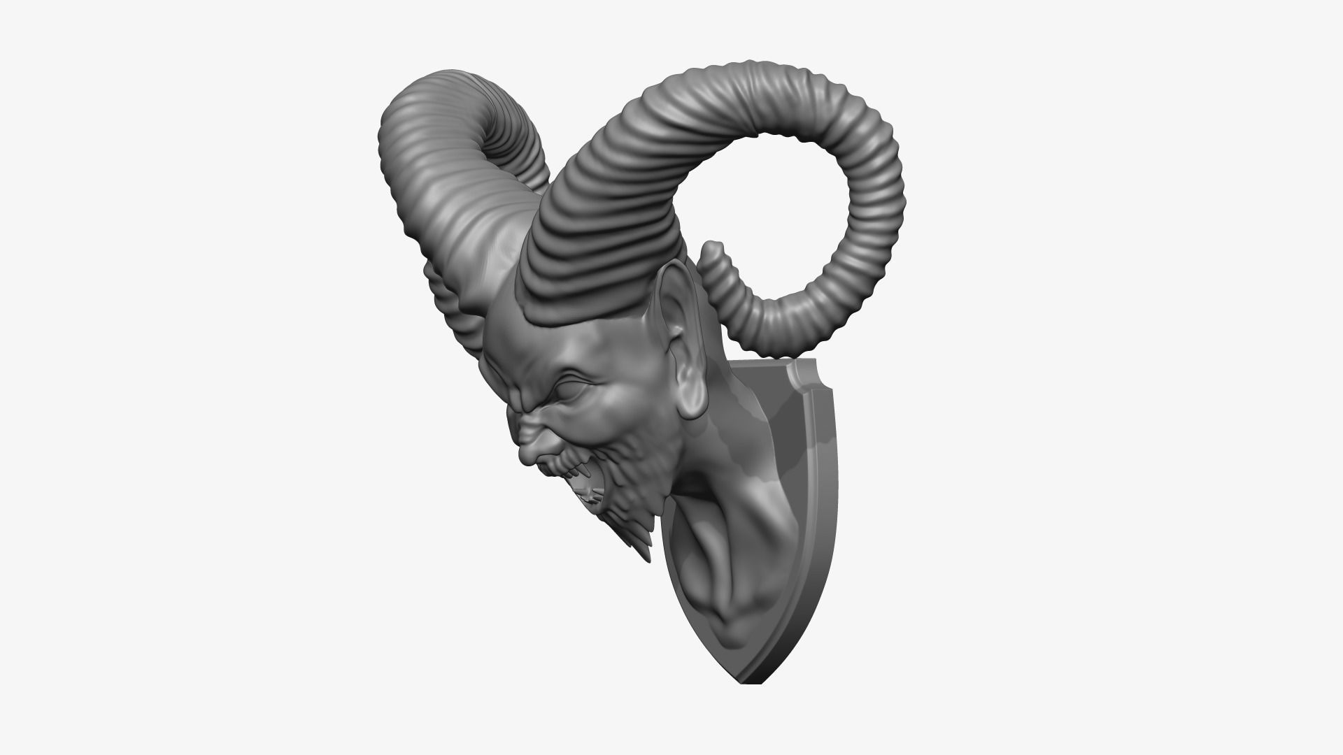 Demon Head Mount 3D print model_6