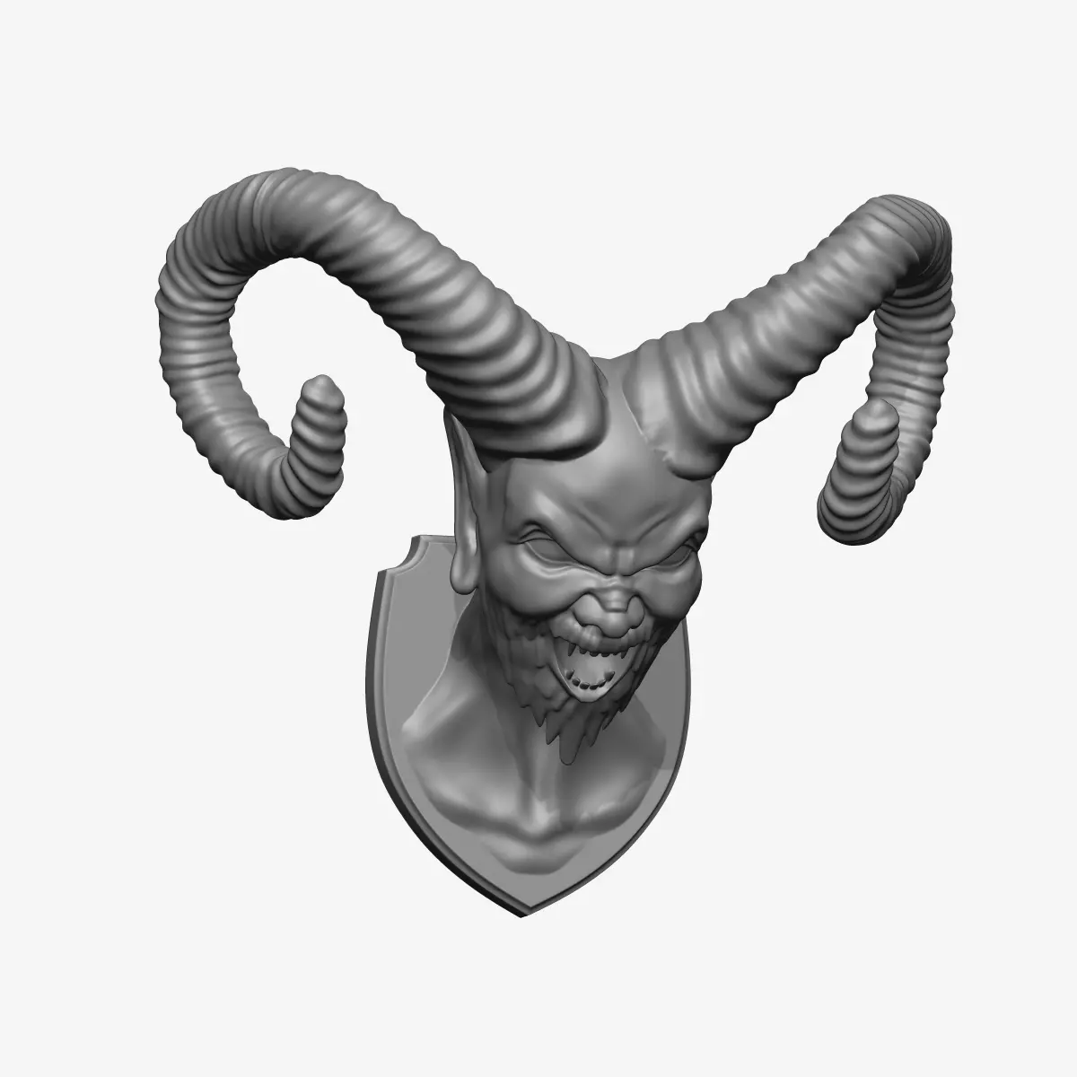 Demon Head Mount 3D print model_0