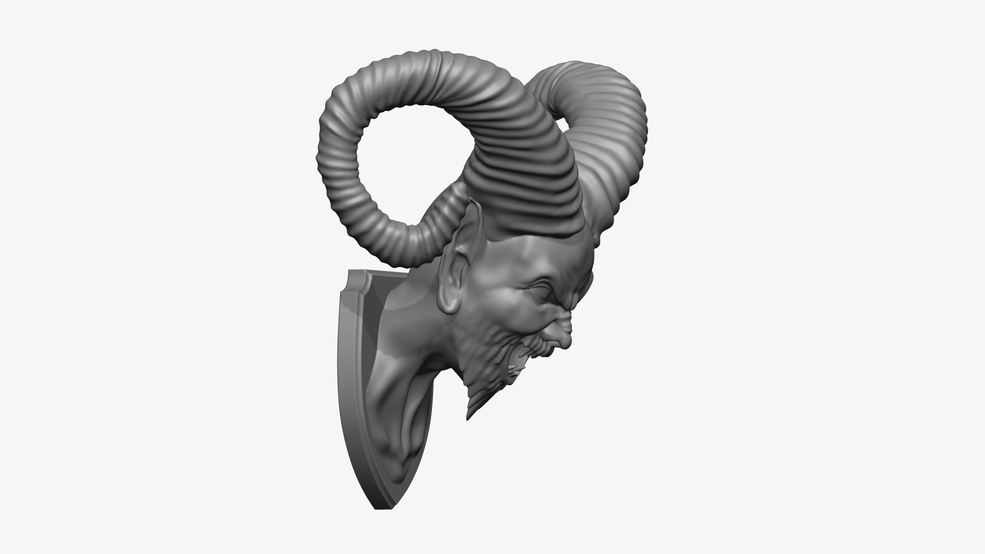 Demon Head Mount 3D print model_4