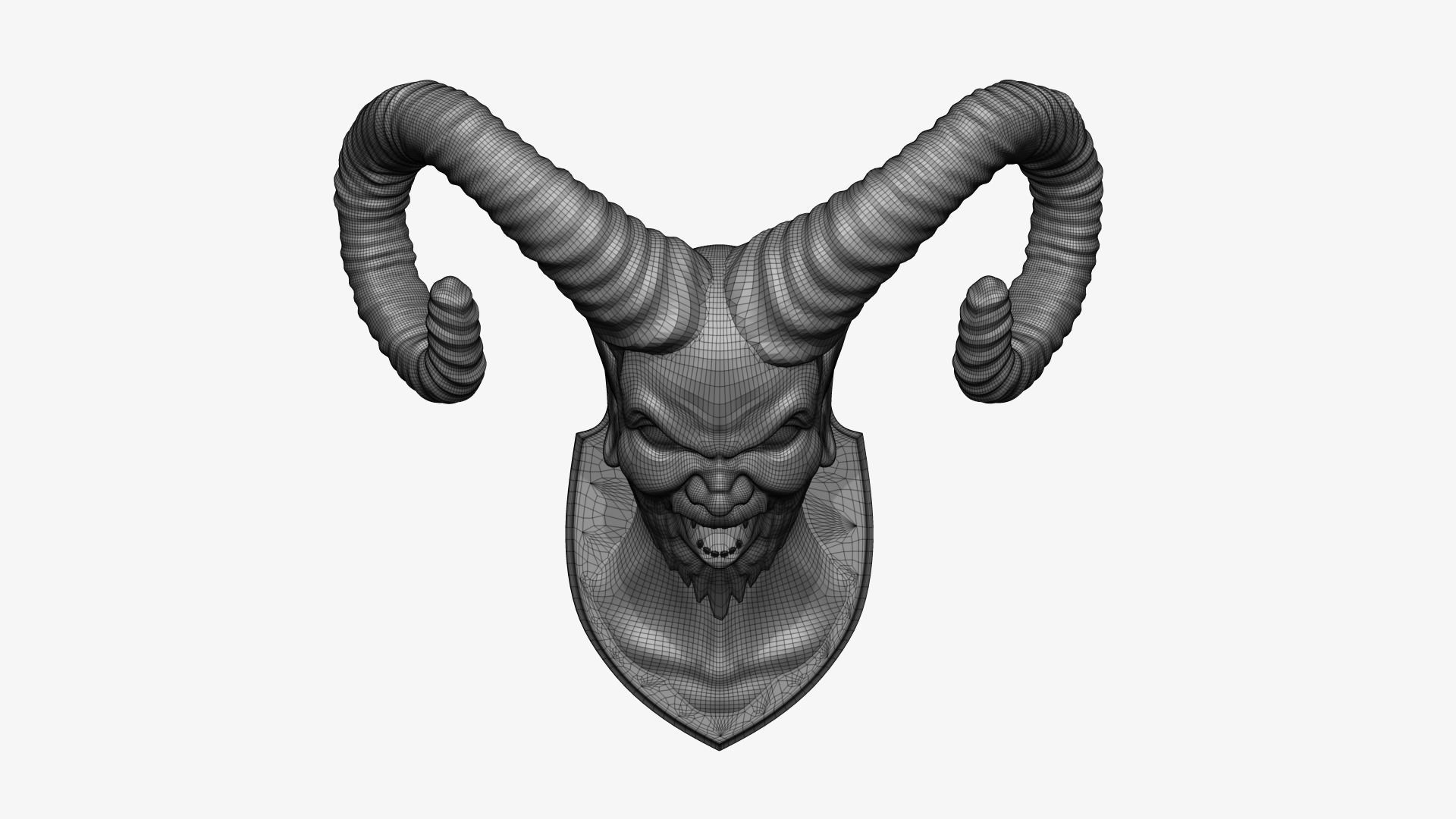 Demon Head Mount 3D print model_7