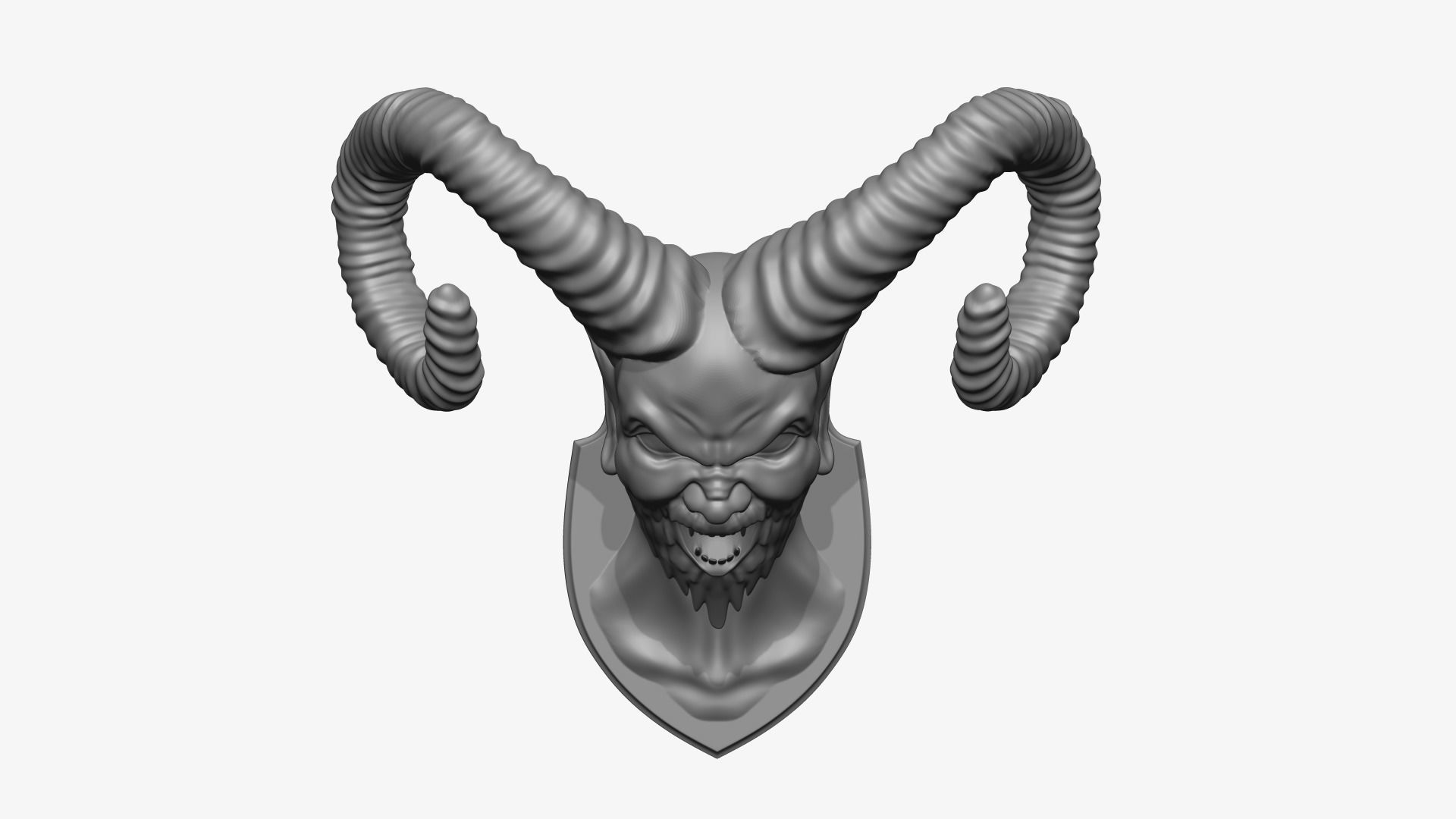 Demon Head Mount 3D print model_2