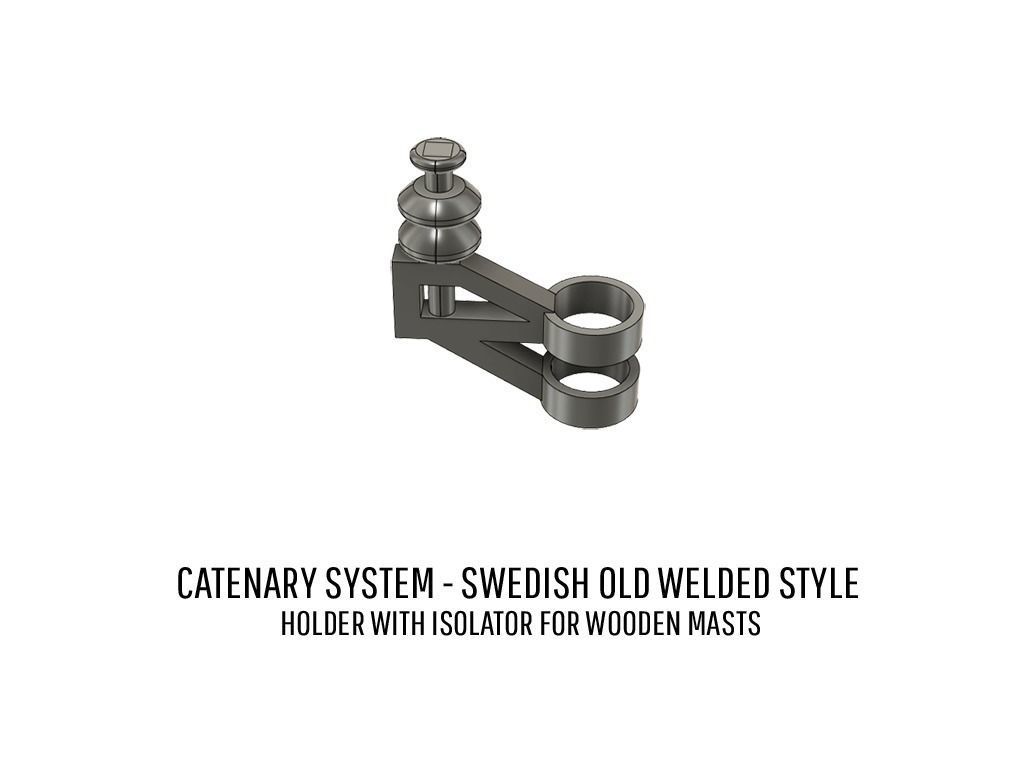 CAT-0002 Catenary set Swedish Old Welded H0-scale 19 items 3D print model_7