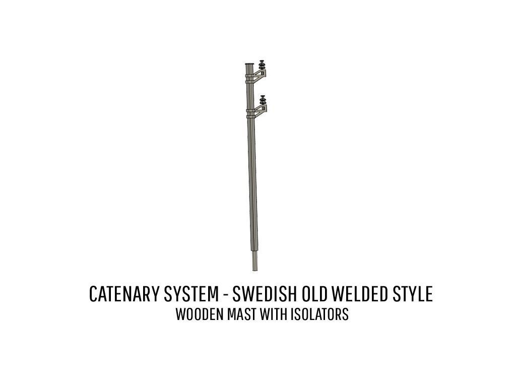 CAT-0002 Catenary set Swedish Old Welded H0-scale 19 items 3D print model_6