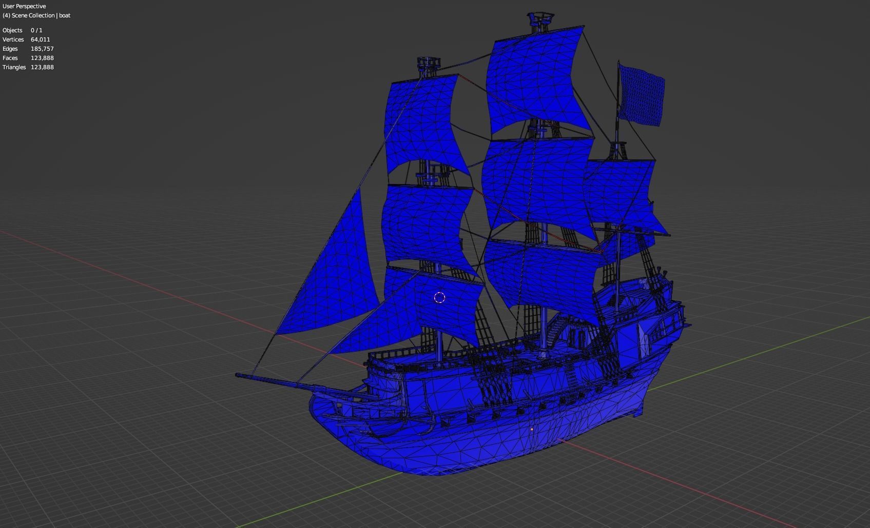 ship LowPoly pirate floating in ocean Low-poly 3D model_7