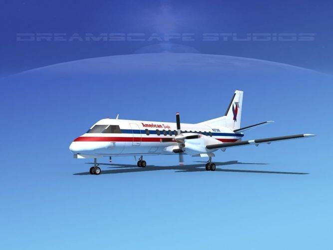 SAAB SF340 American Eagle 3D model