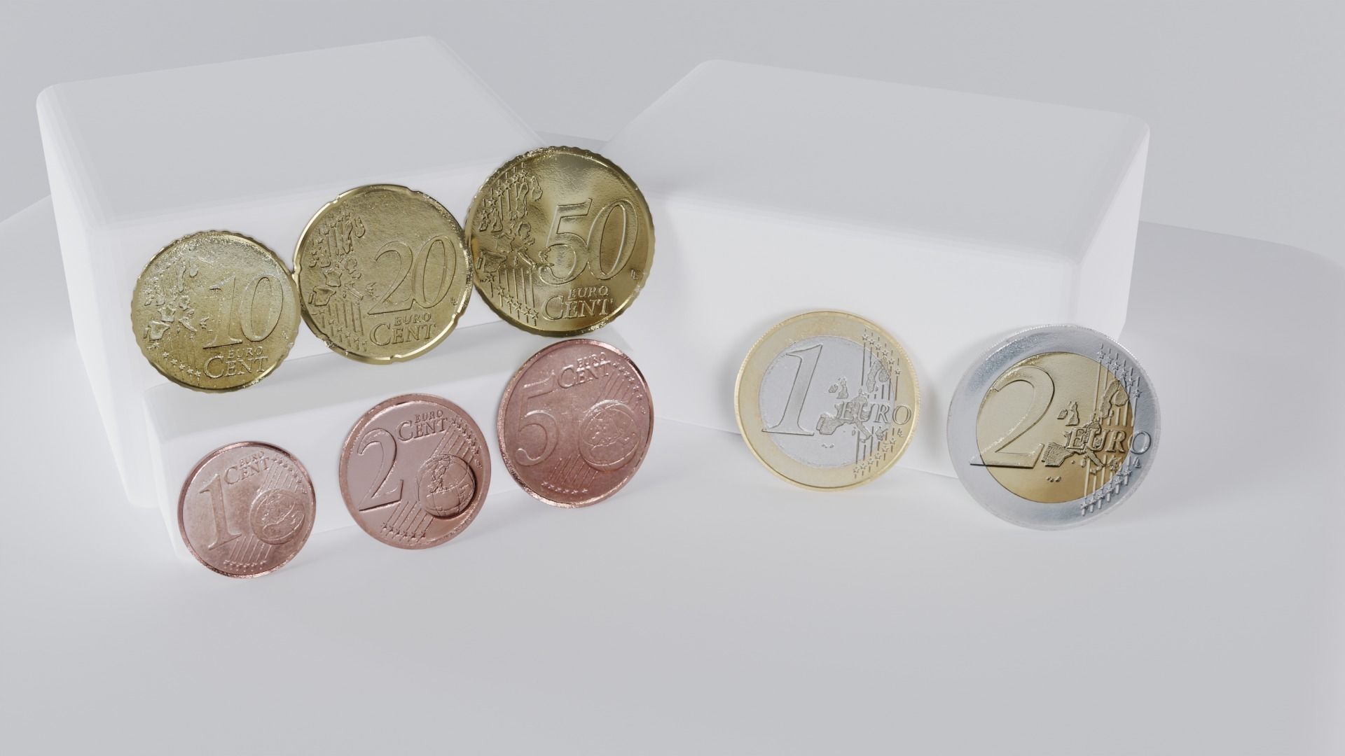 Euro coins - German version 3D model_2