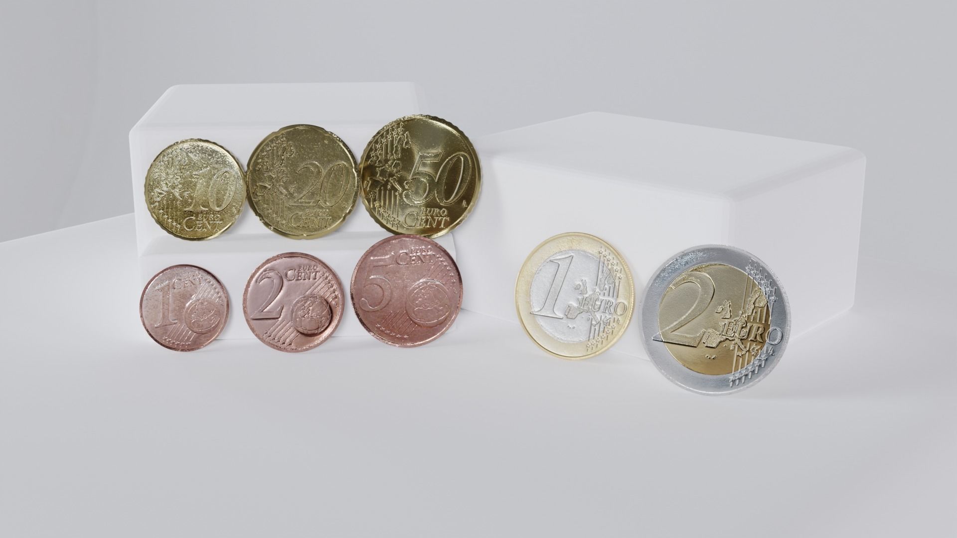 Euro coins - German version 3D model_1