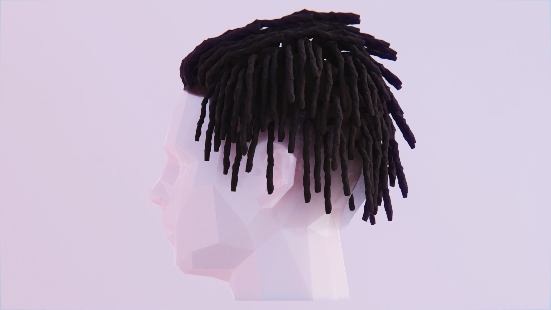 Short Dreads 4 Low-poly 3D model_2