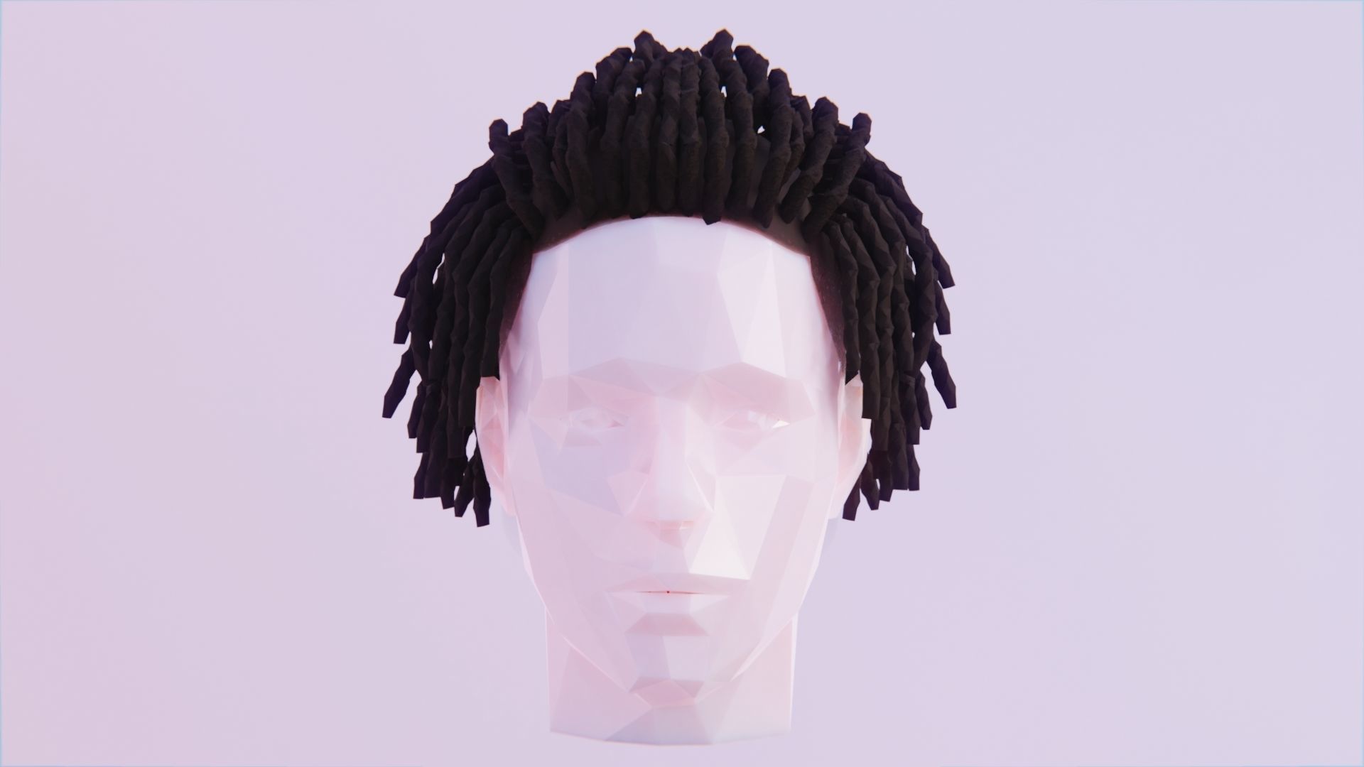 Short Dreads 4 Low-poly 3D model_3
