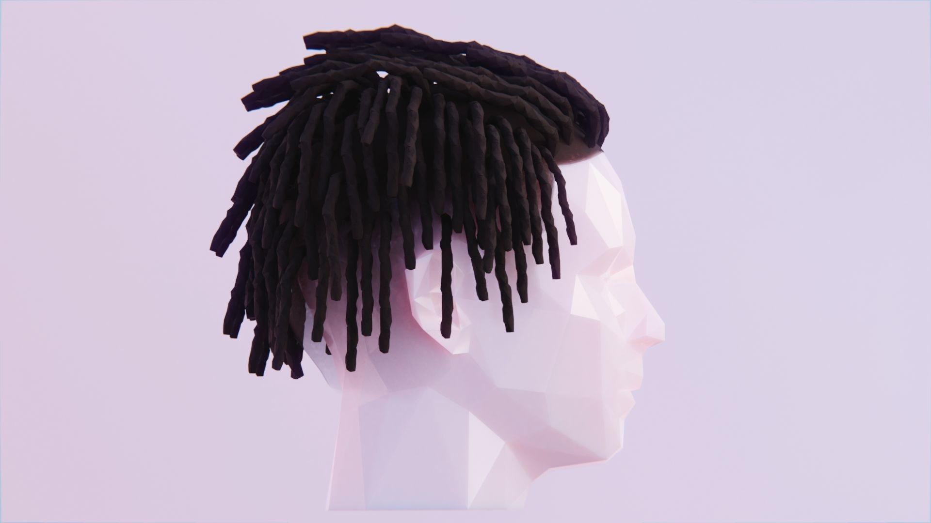 Short Dreads 4 Low-poly 3D model_1