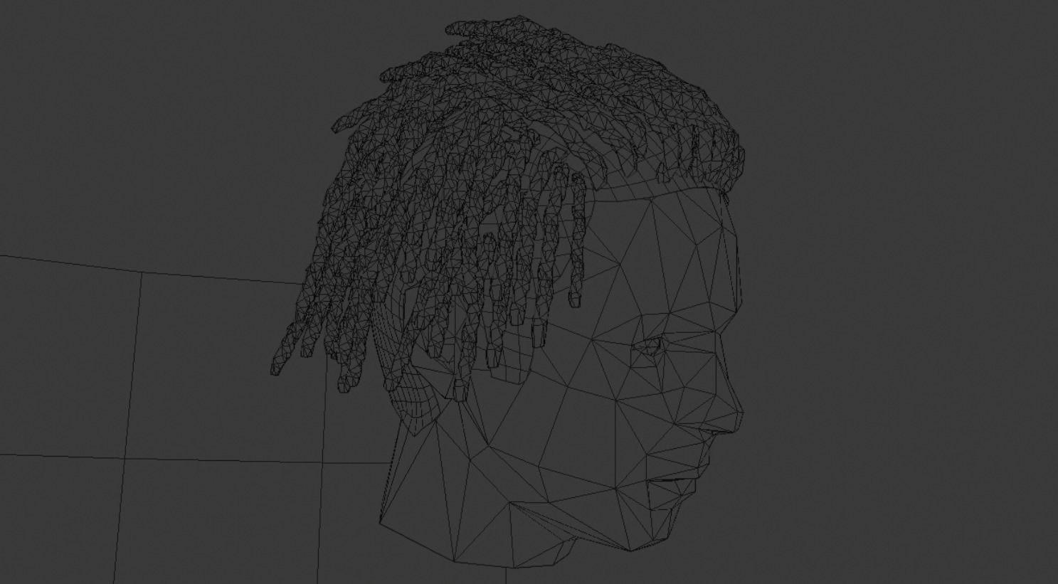 Short Dreads 4 Low-poly 3D model_5