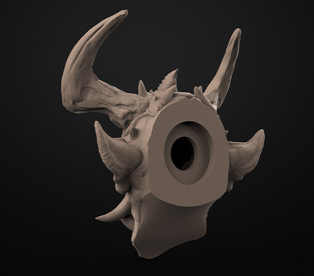 Hannya Mask Magnet 6 Oni Mask Samurai Mask 3D print model 3D print model_7