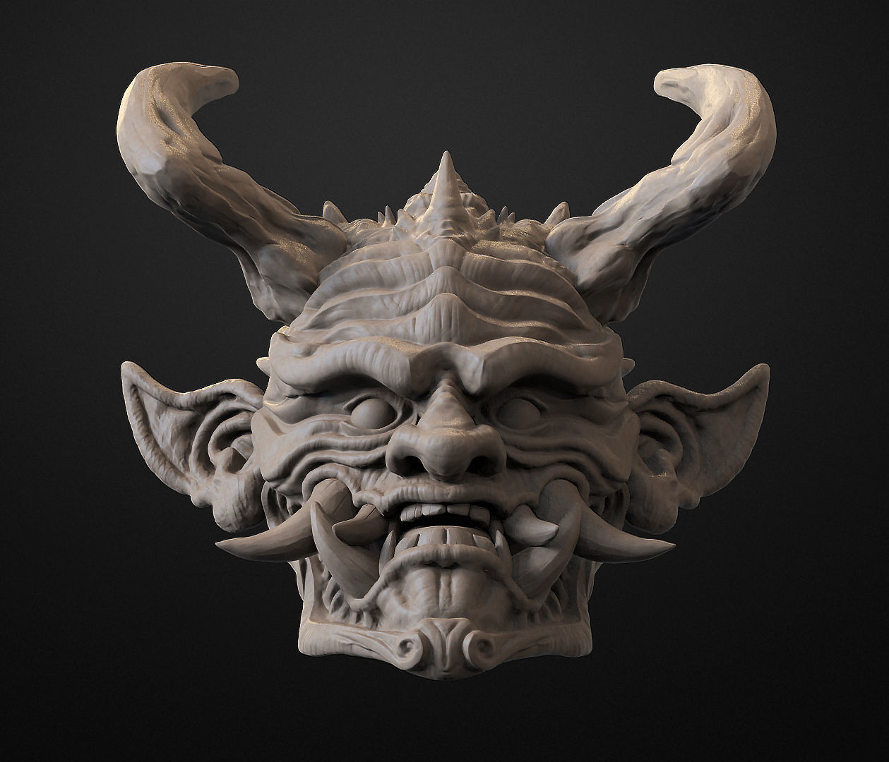 Hannya Mask Magnet 6 Oni Mask Samurai Mask 3D print model 3D print model_3