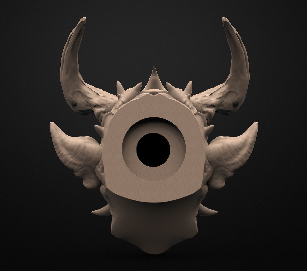 Hannya Mask Magnet 6 Oni Mask Samurai Mask 3D print model 3D print model_8